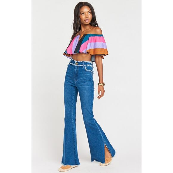 Show Me Your Mumu Austin High Waist Flare Jeans Lakeside Size 29 - Picture 1 of 14